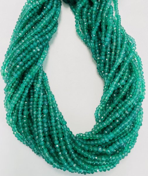 Green Onyx Rondelle Faceted