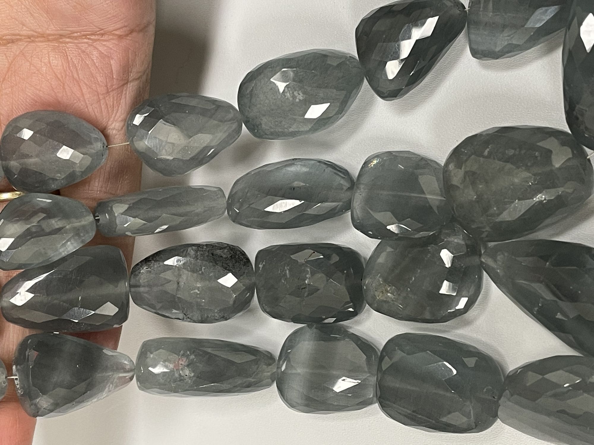 Milky Aquamarine Nugget Faceted