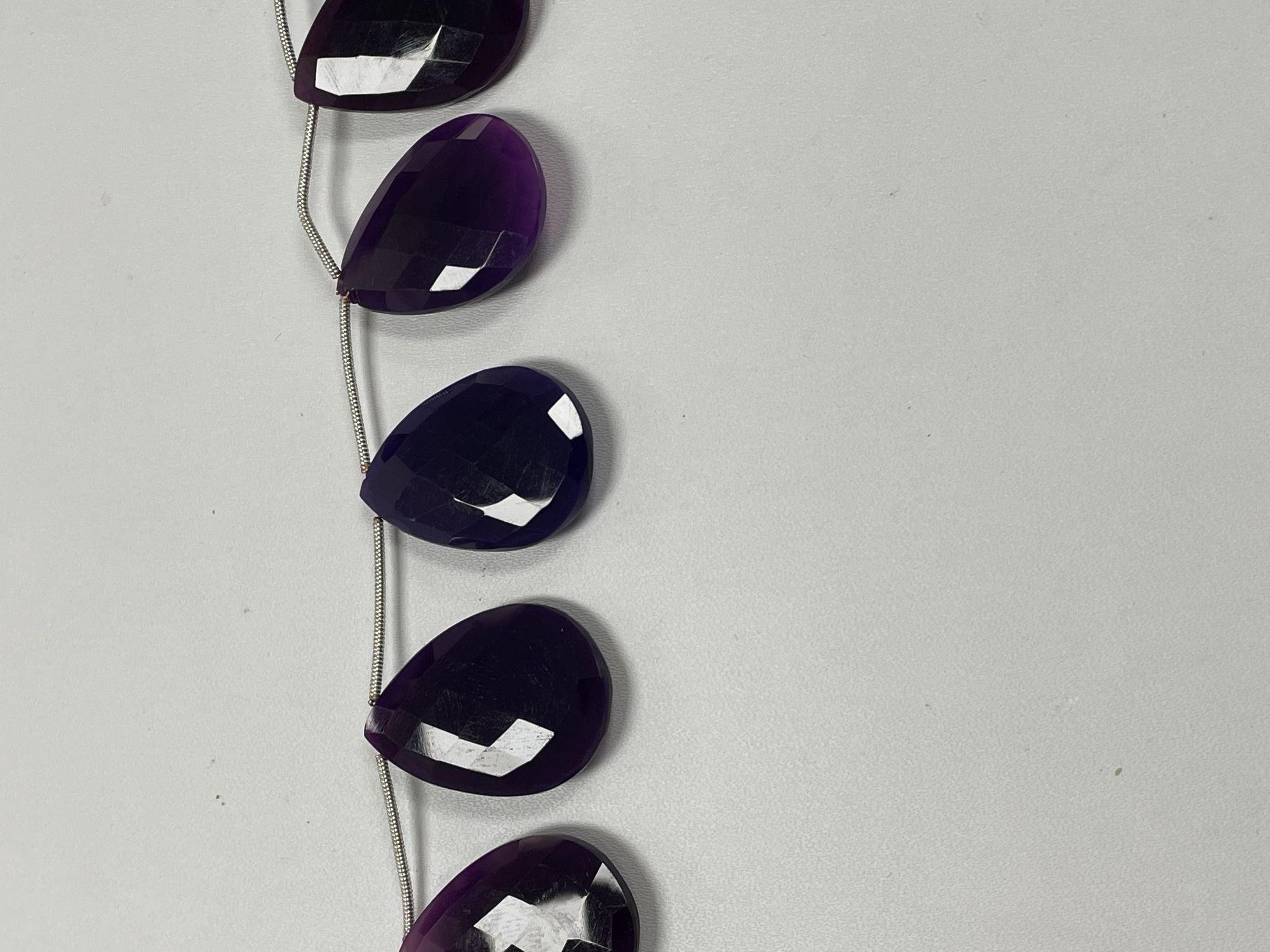 Purple Chalcedony Pear Faceted