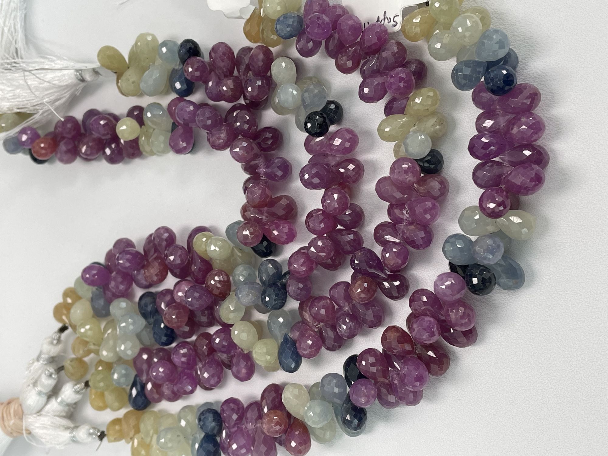 Multi Color Sapphire Drop Faceted