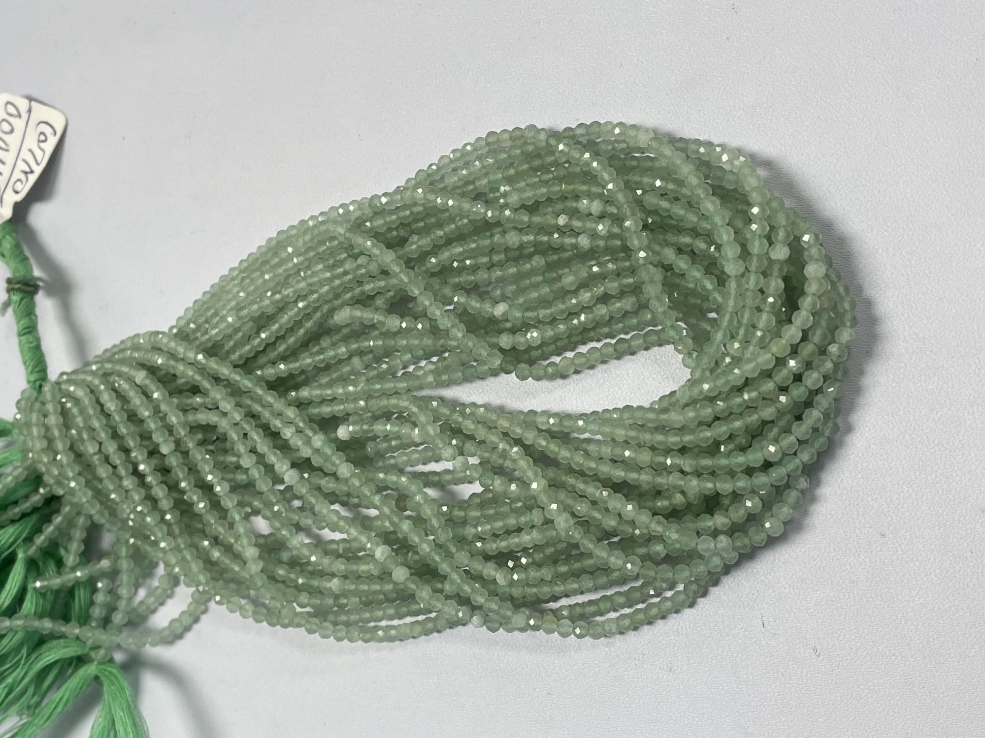 Green Aquamarine Rondelle Faceted