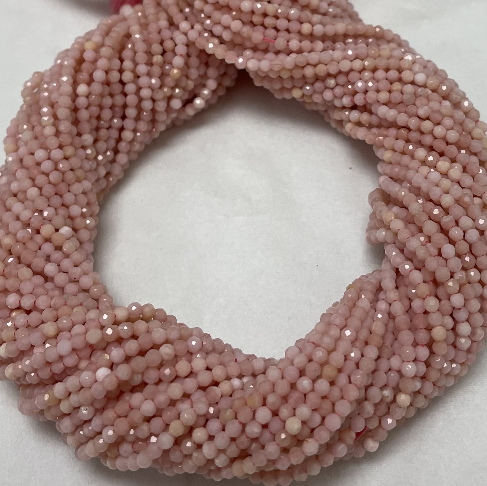 Light Pink Opal Rondelles Faceted