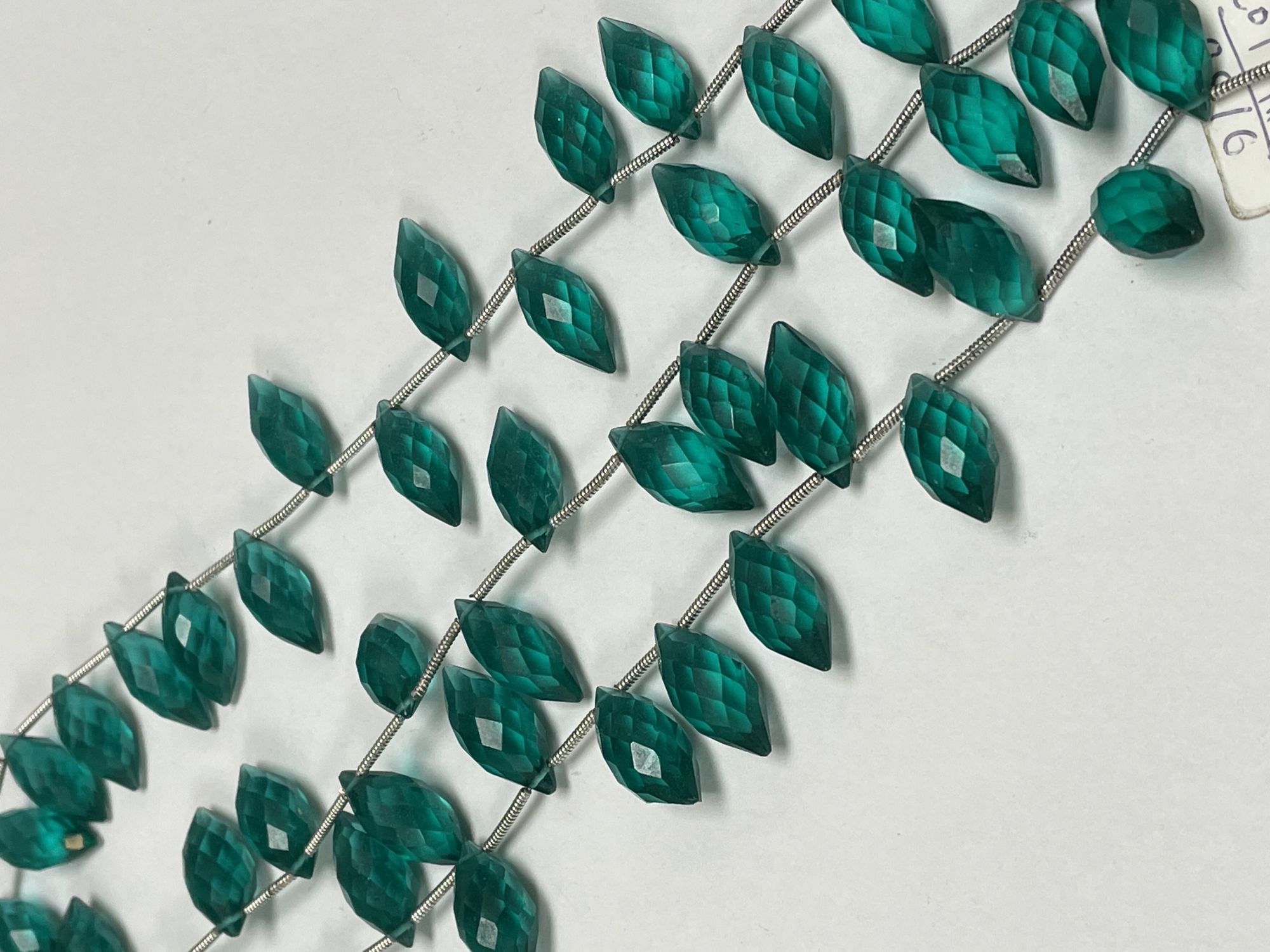 Teal Hydro Quartz Puff Marquise Faceted