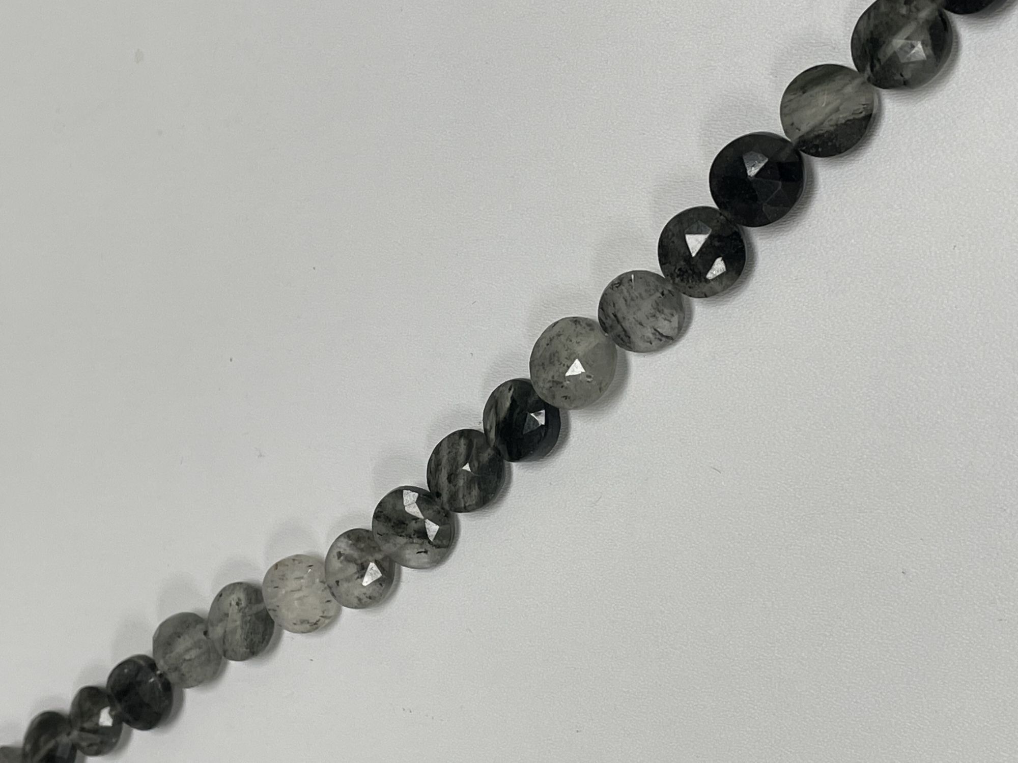 Black Rutilated Quartz Coin Faceted