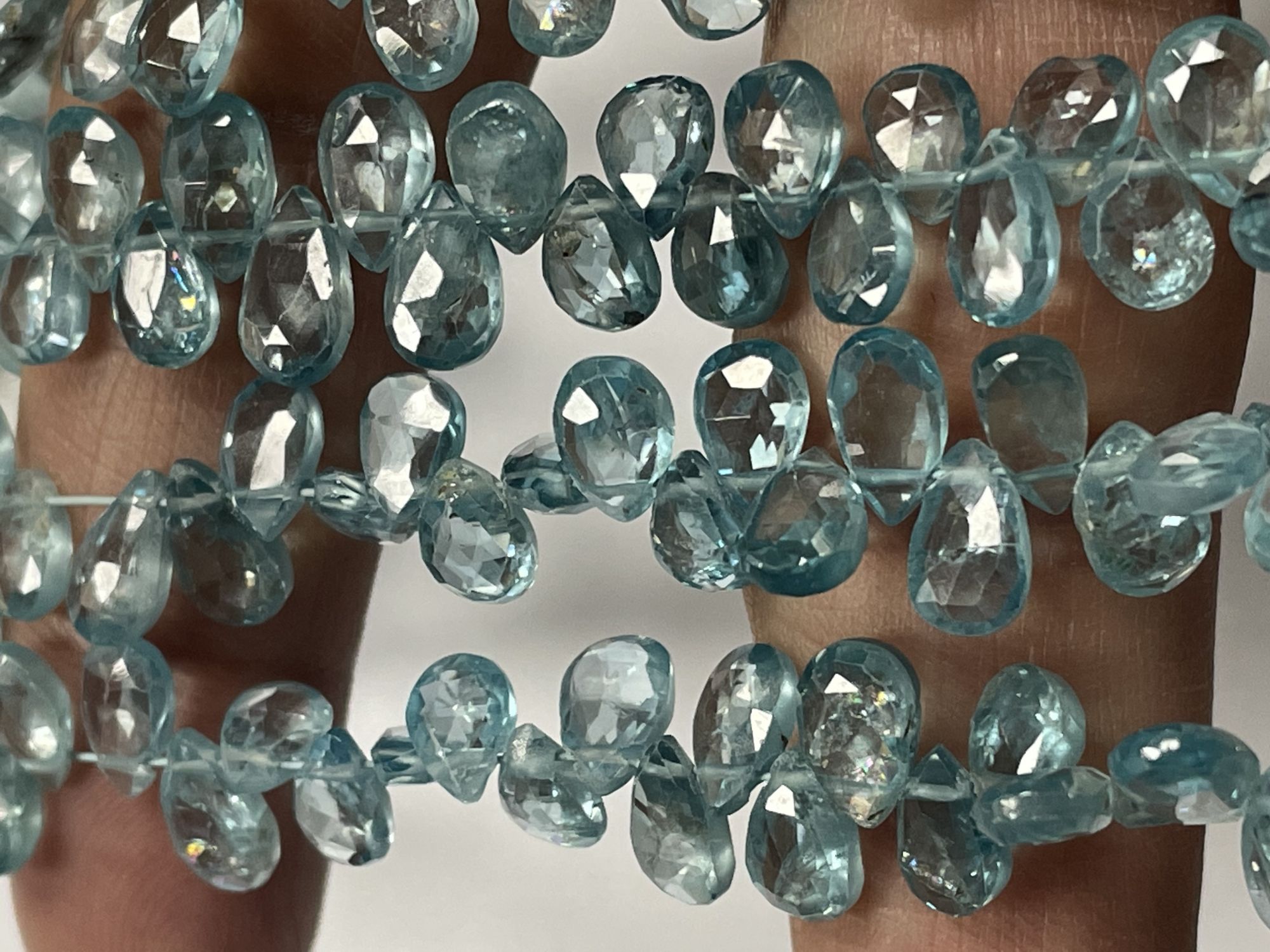 Blue Zircon Pear Faceted