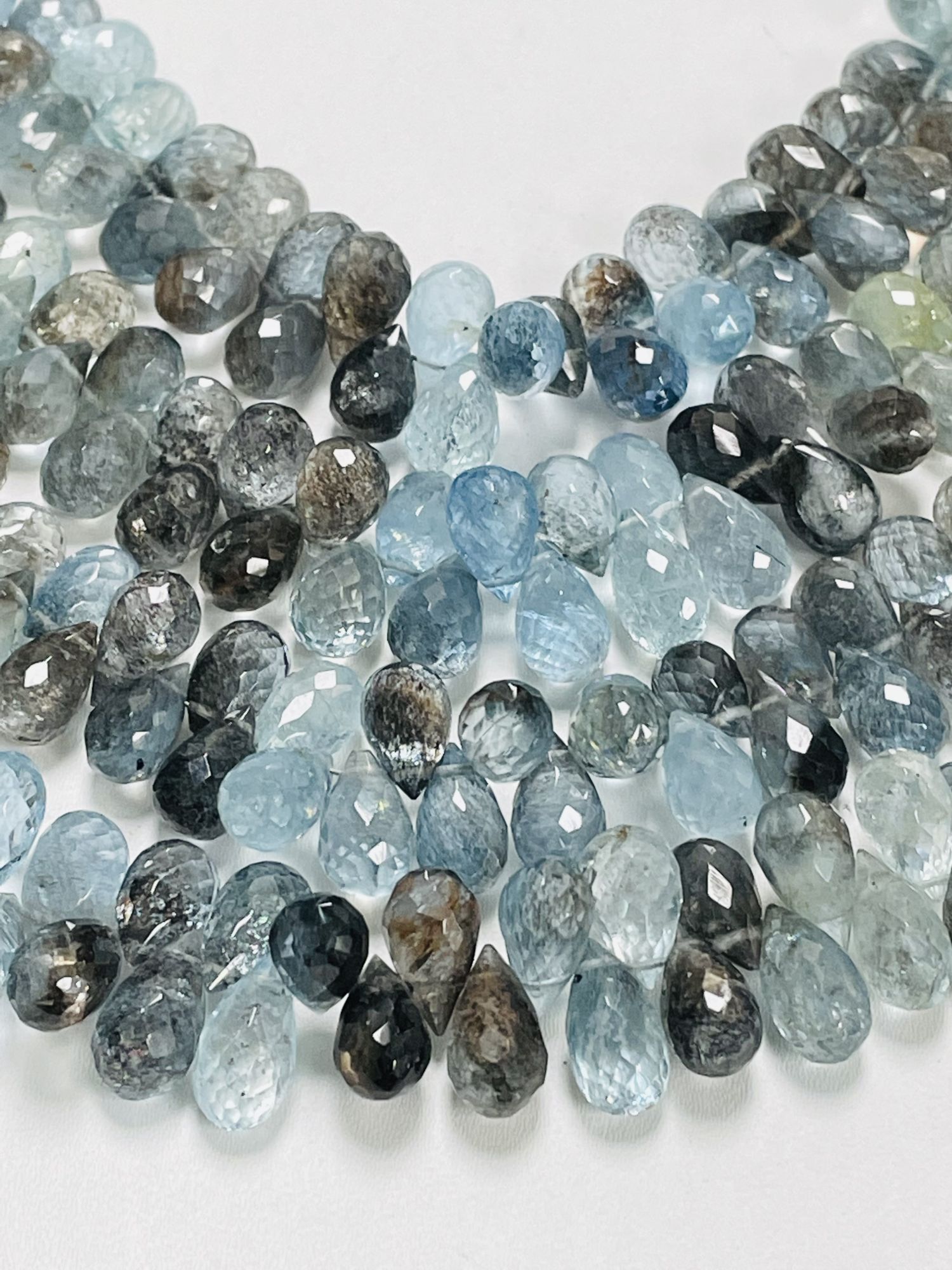 Copper Aquamarine Drop Faceted