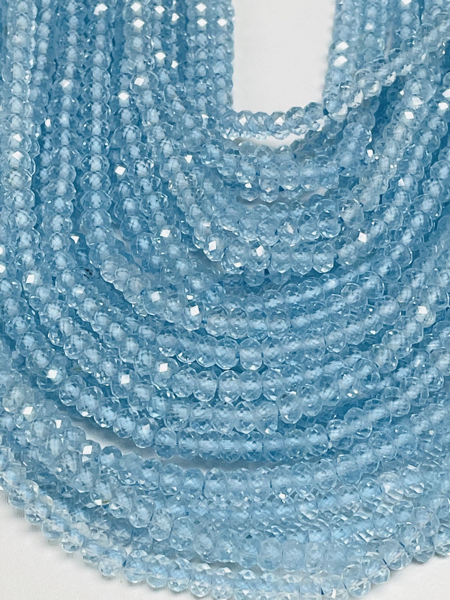 Sky Blue topaz Rondelle Faceted