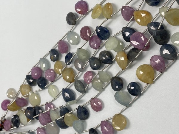 Multi Color Sapphire Pears Faceted