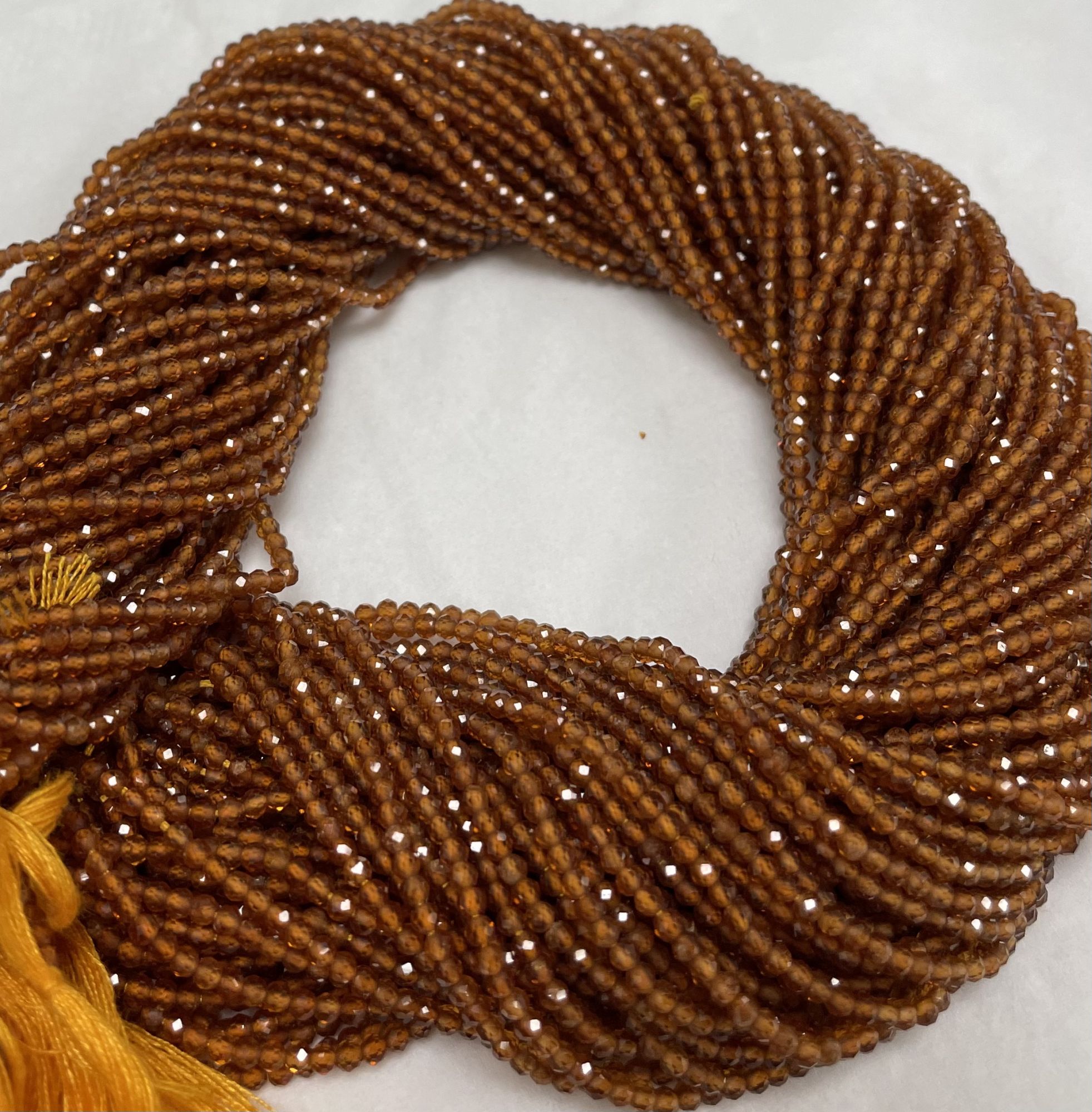 Hessonite Garnet Rondelles Faceted