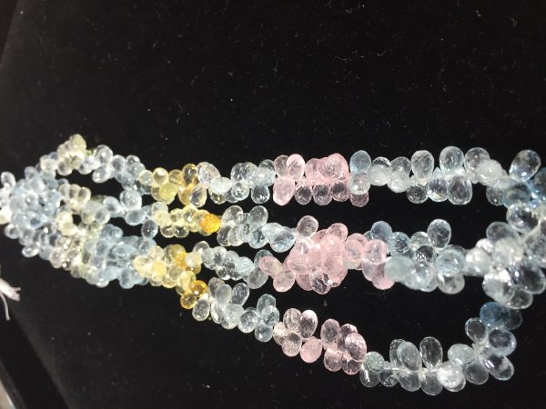 Natural Multi Aquamarine Drops Faceted