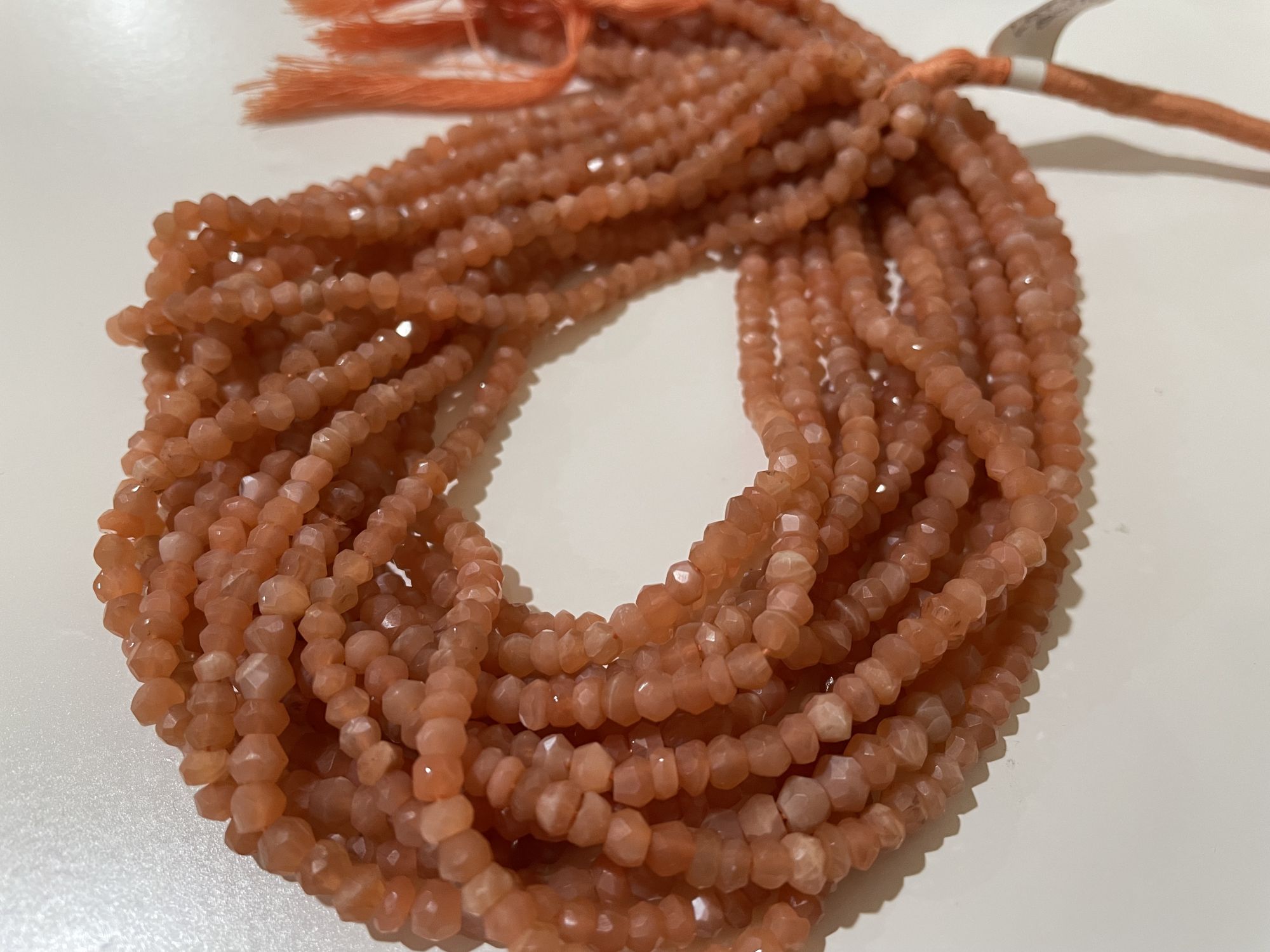 Peach Moonstone Rondelle Faceted