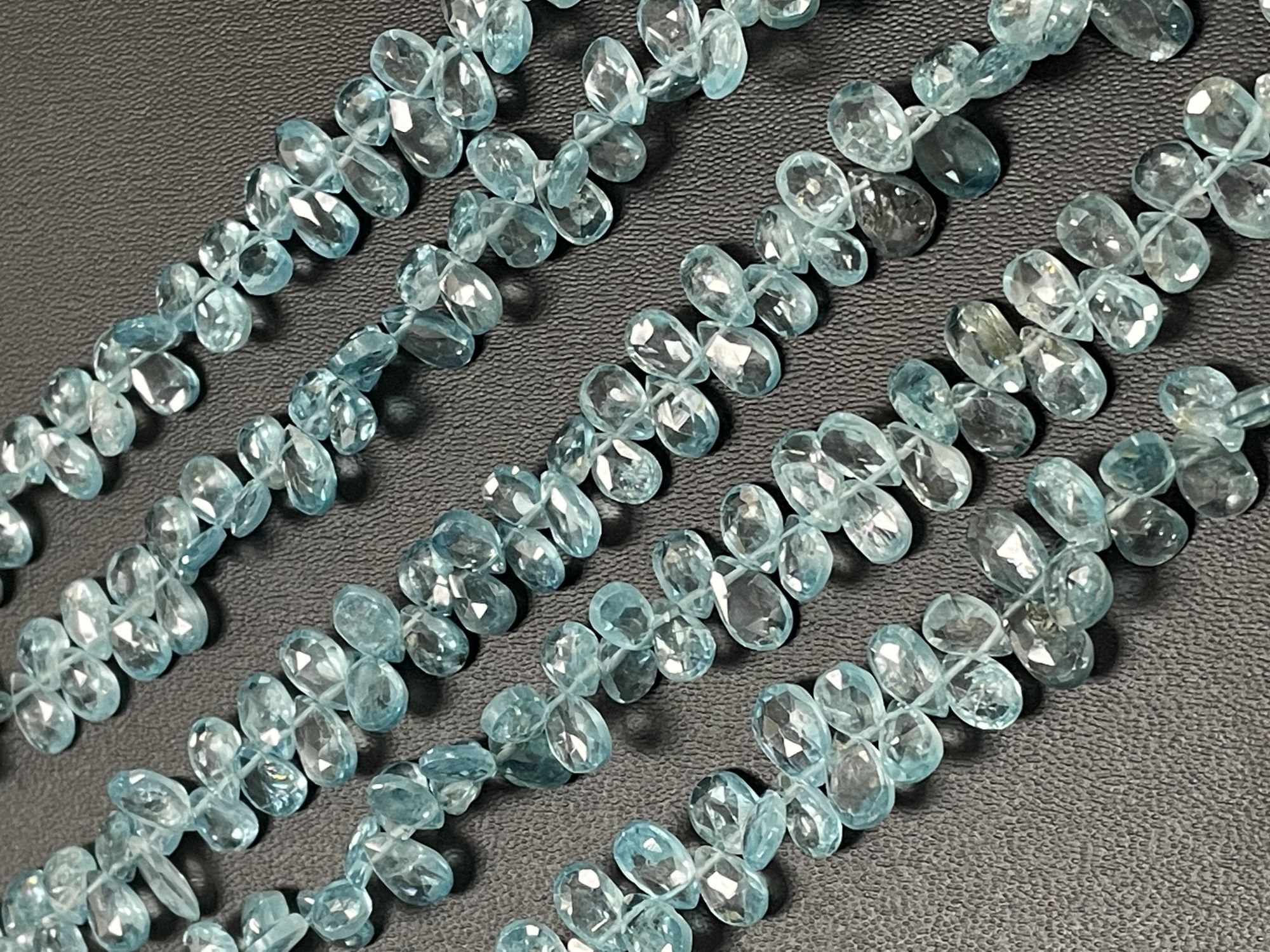 Blue Zircon Pear Faceted