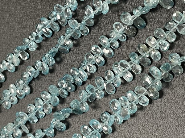 Blue Zircon Pear Faceted