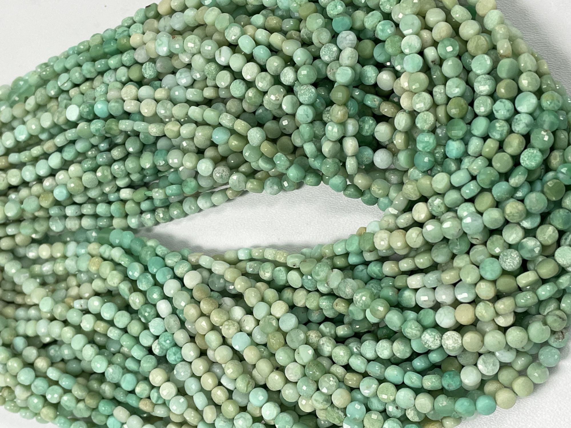 Shaded Chrysoprase Coin Faceted