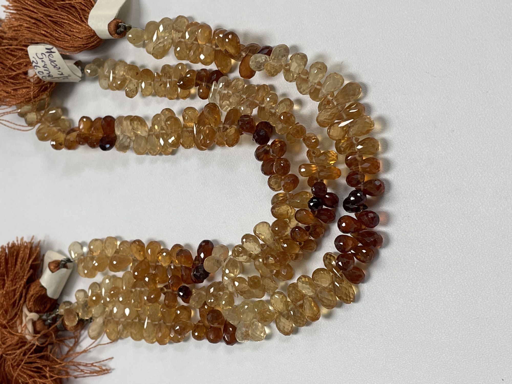 Shaded Hessonite Garnet Drop Faceted