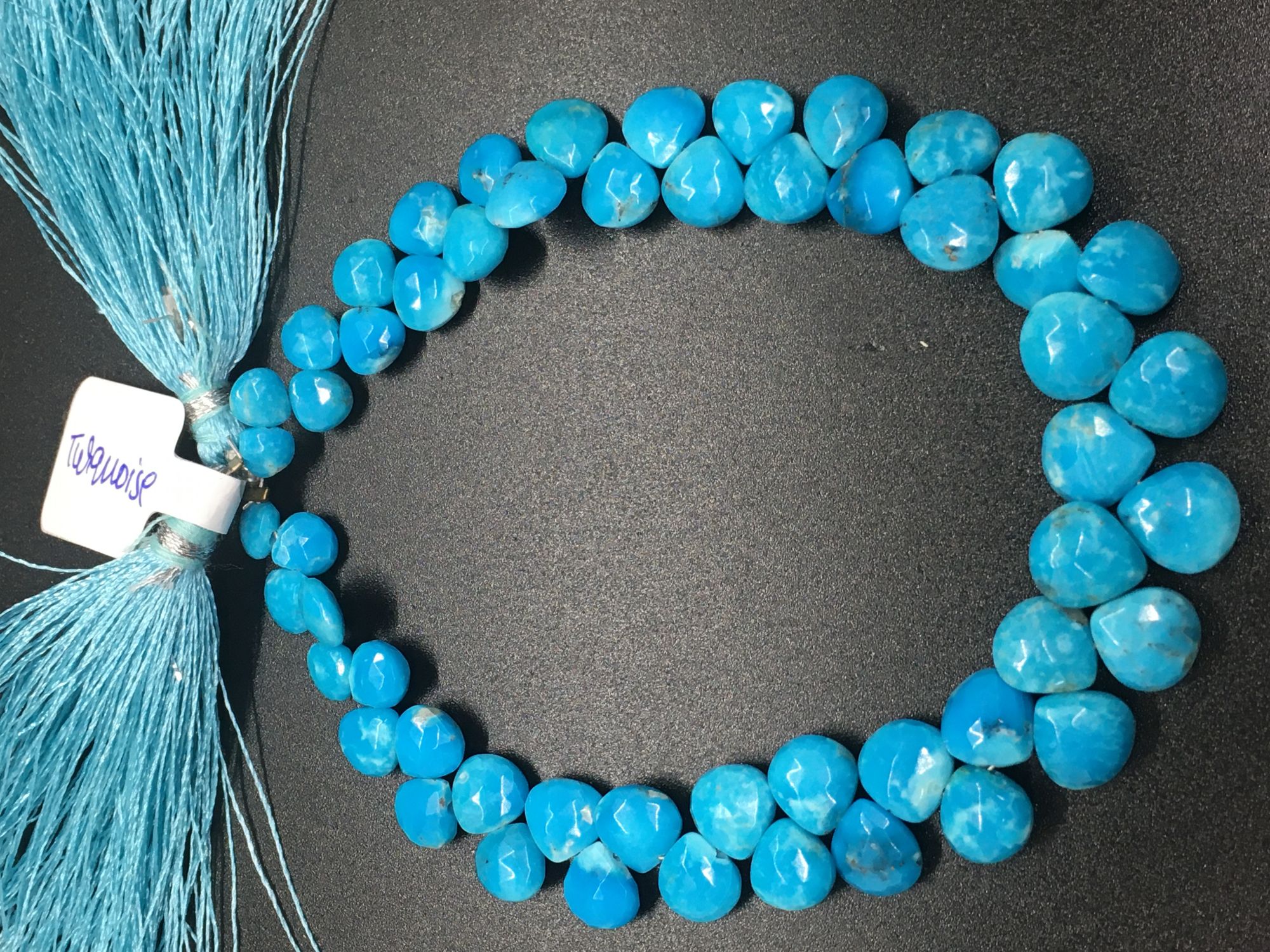 Turquoise Hearts Faceted