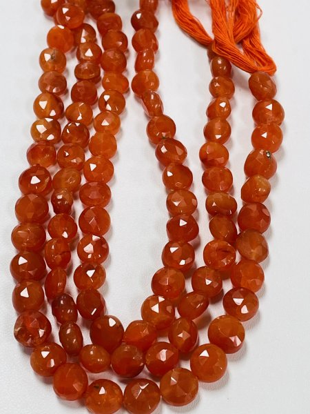 Carnelian Coin Faceted