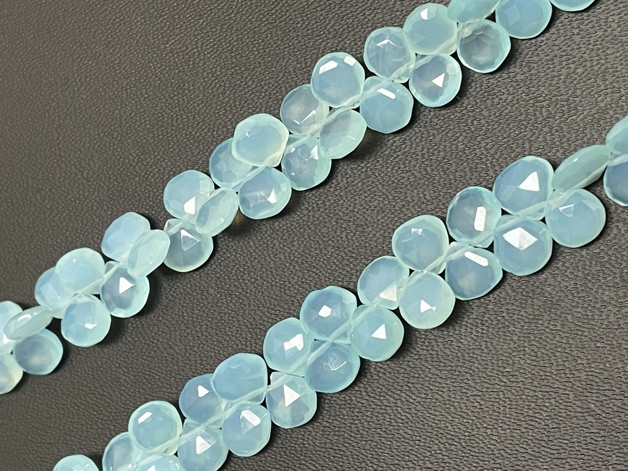Aqua Chalcedony Heart Faceted