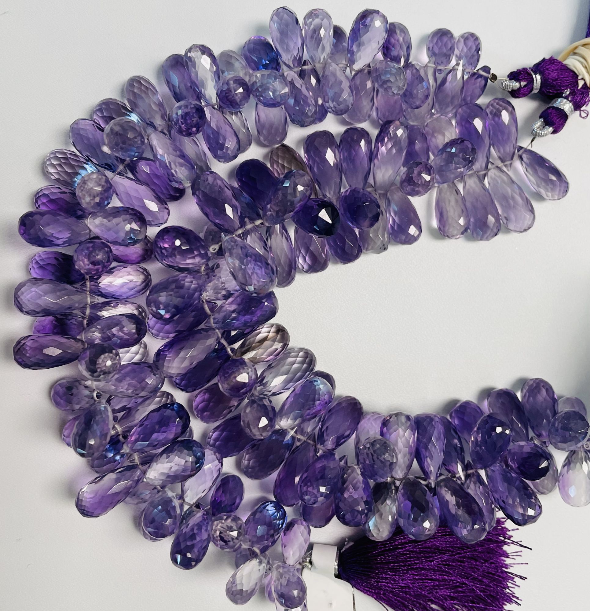 Purple Amethyst Drop Faceted