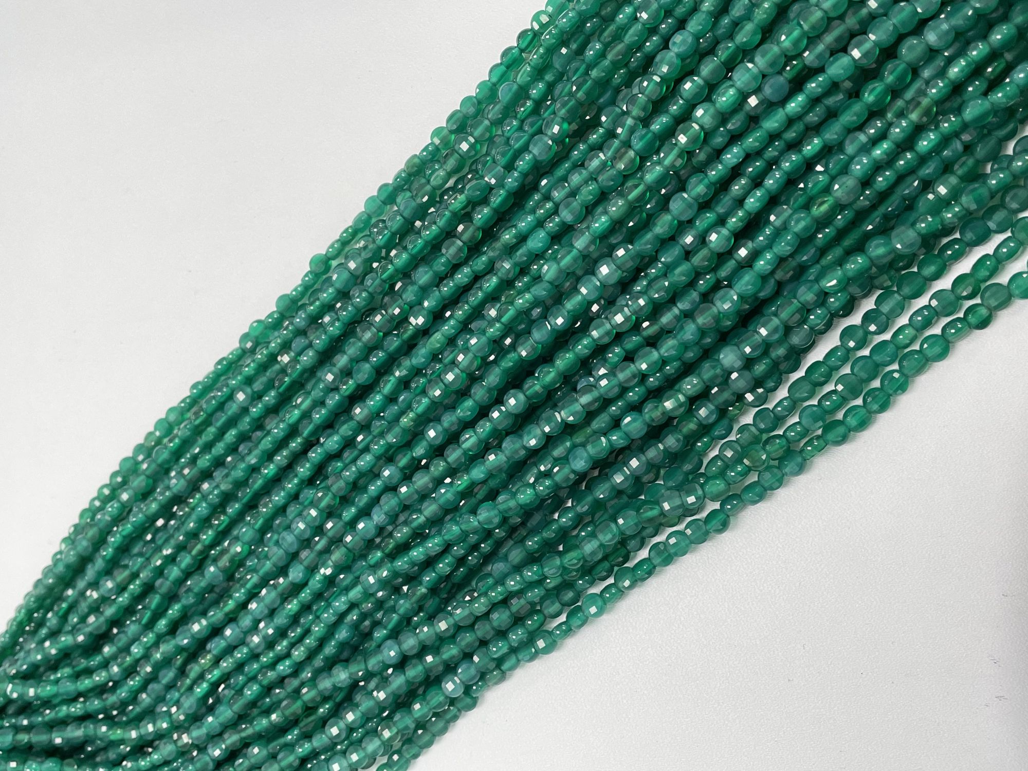 Green Onyx Coin Faceted