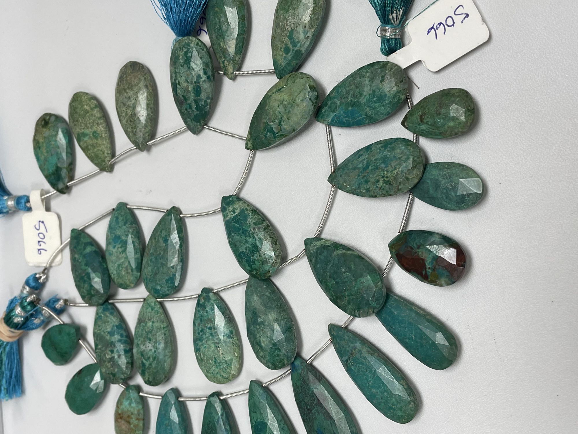 Chrysocolla Pears Faceted