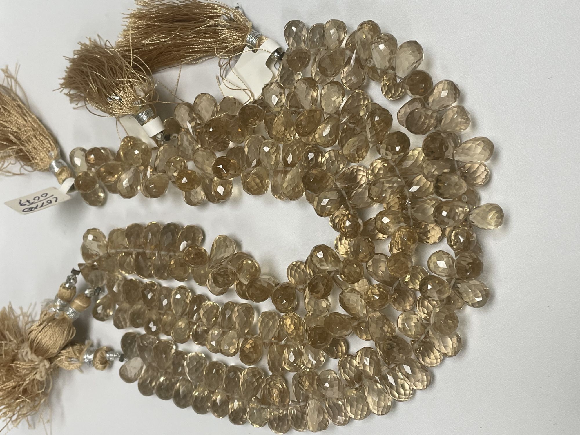 Champagne Quartz Drop Faceted