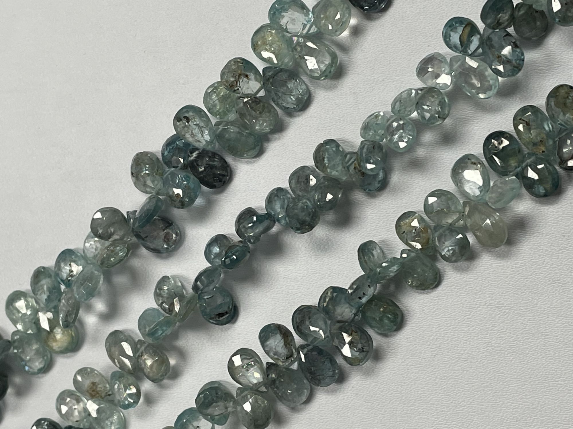 Shaded Blue Zircon Pear Faceted