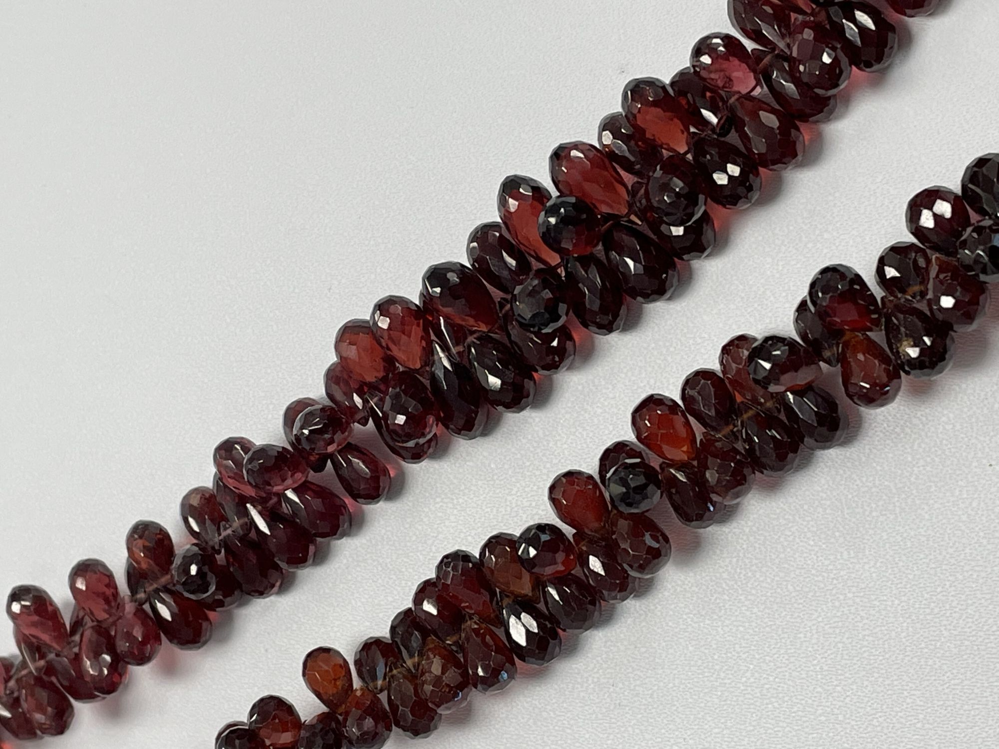 Red Garnet Drop Faceted