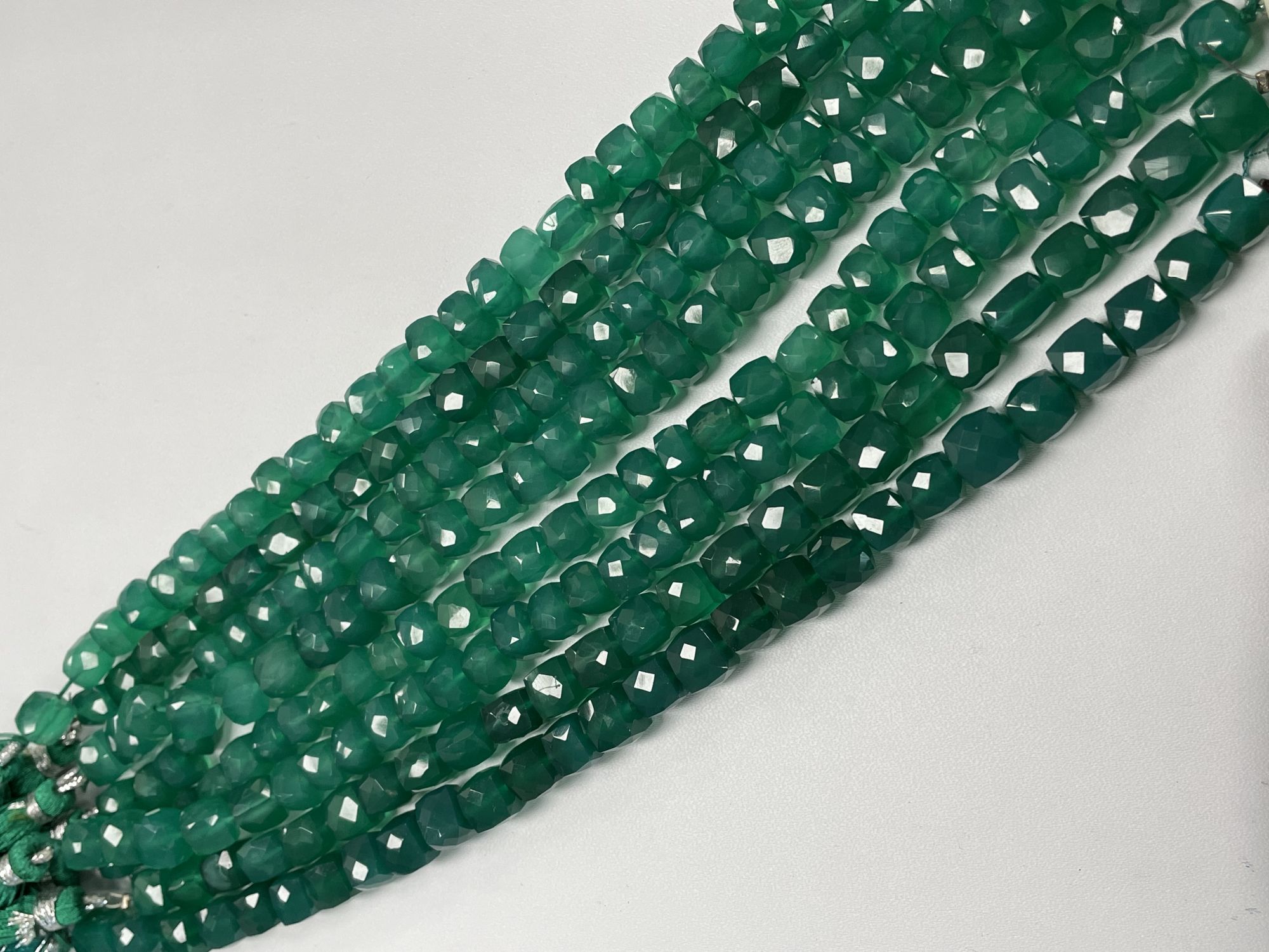 Green Onyx Cube Faceted