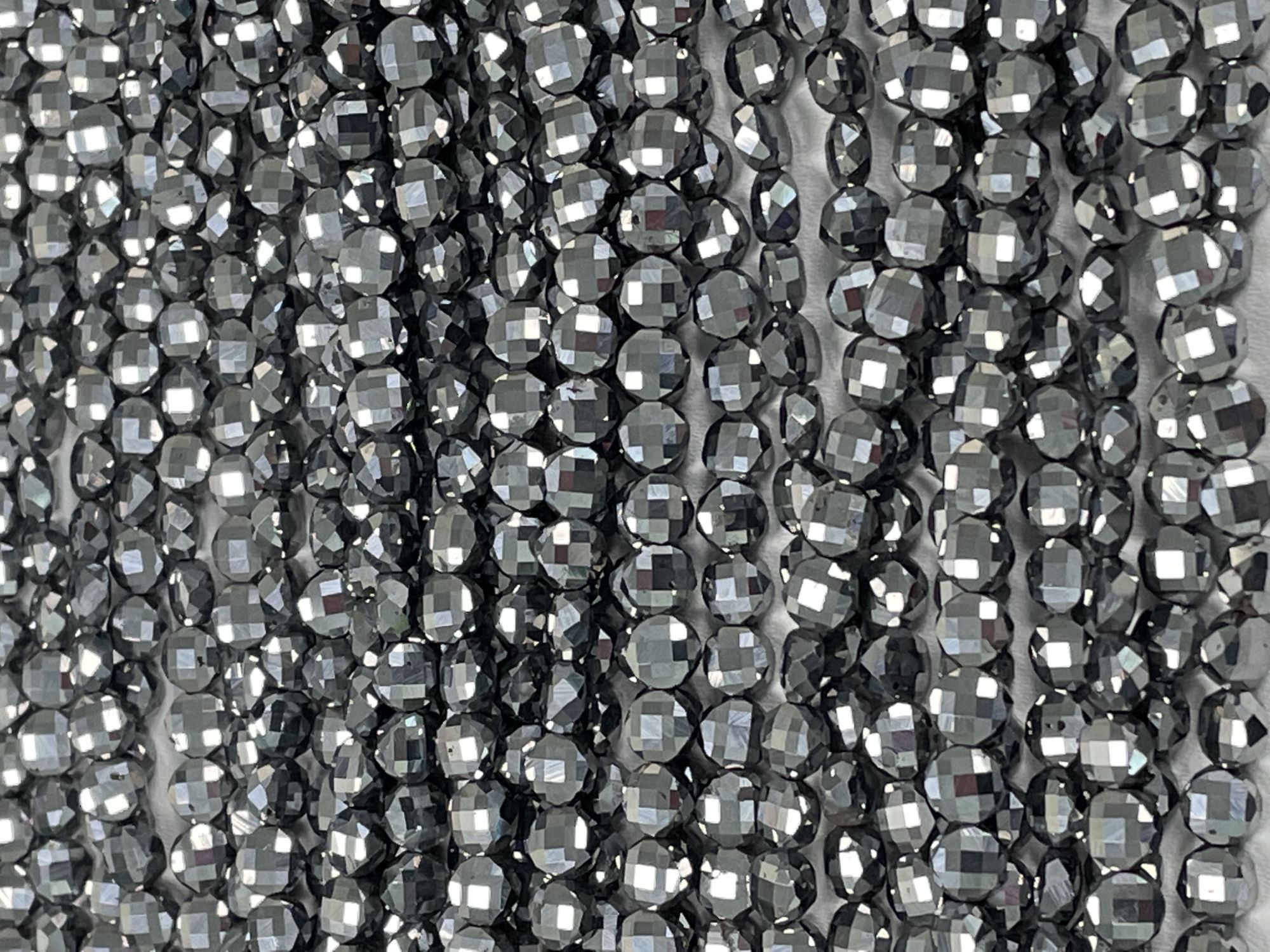 Mystic Black Quartz Coin Faceted