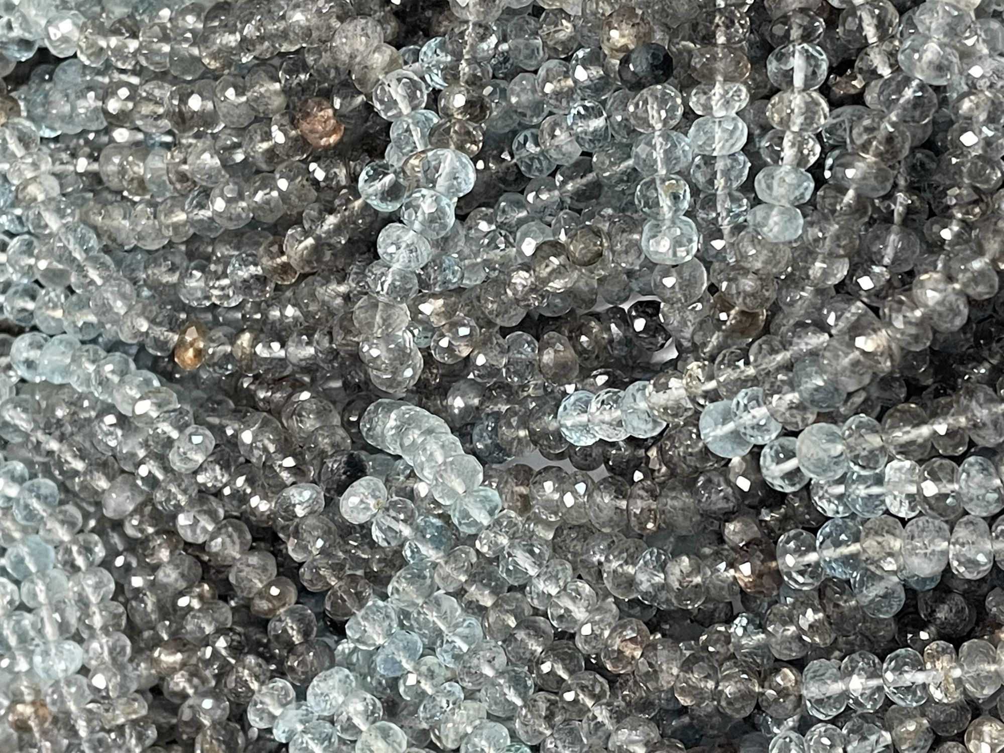 Copper Aquamarine Rondelle Faceted