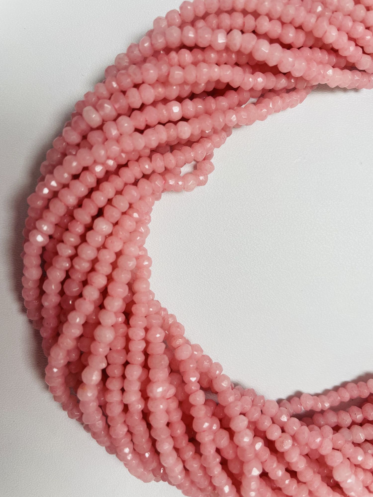 Pink Peruvian Opal Rondelle Faceted