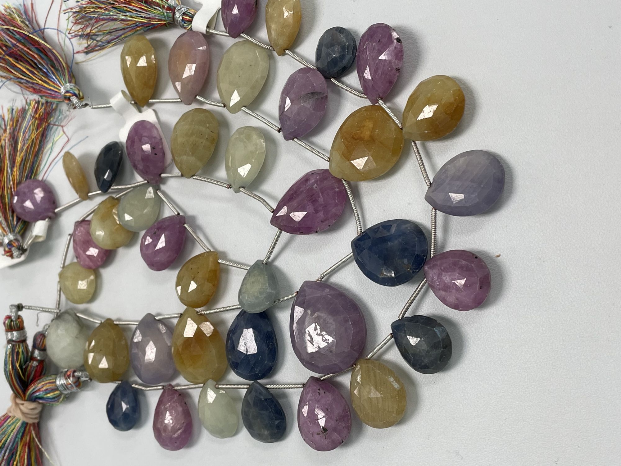 Multi Color Sapphire Pear Faceted