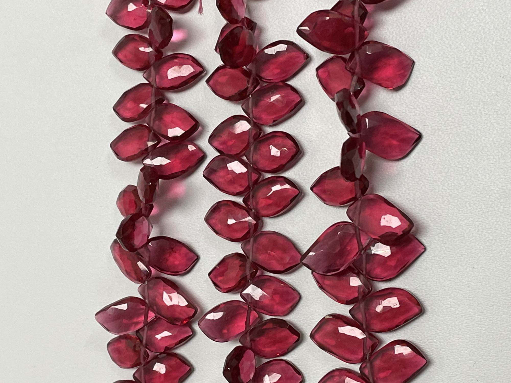 Rubilite Hydro Quartz Twisted Leaf Faceted