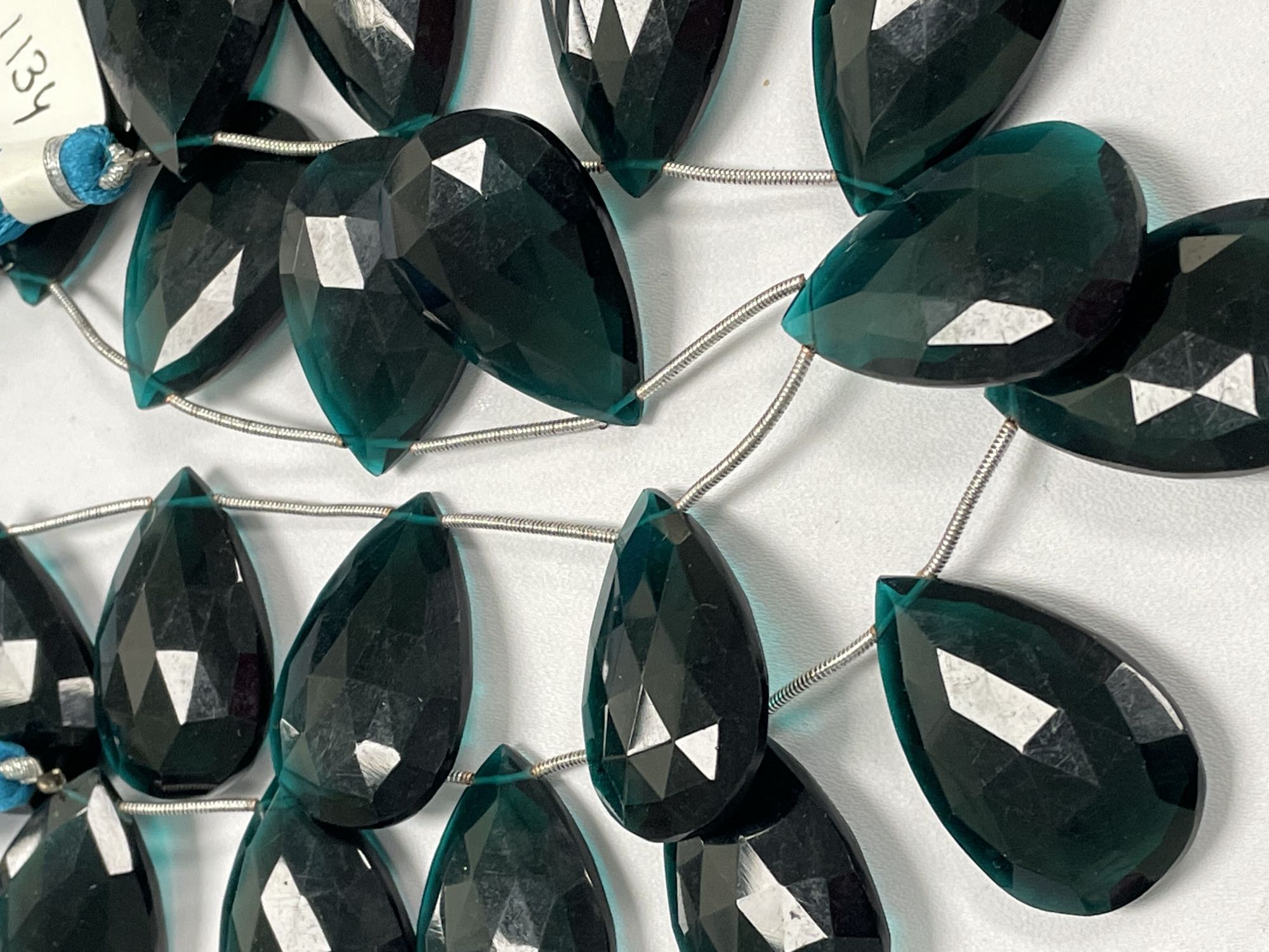 Teal Hydro Quartz Pear Faceted