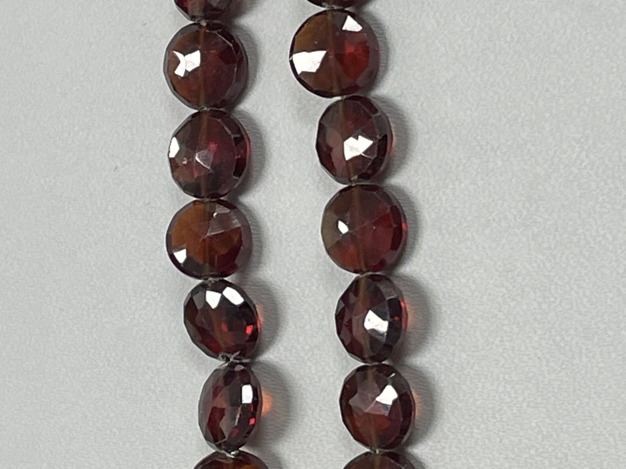 Red Garnet Coin Faceted