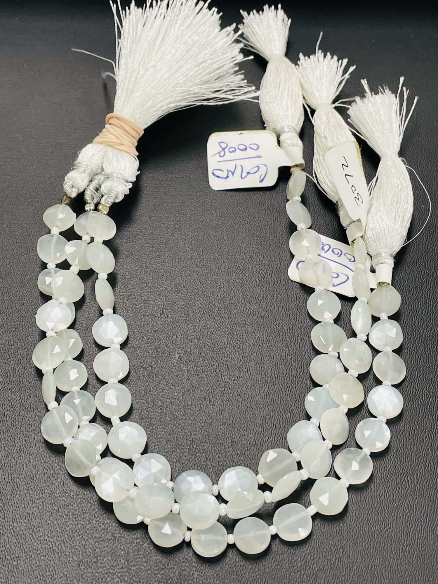 White Moonstone Coin Faceted