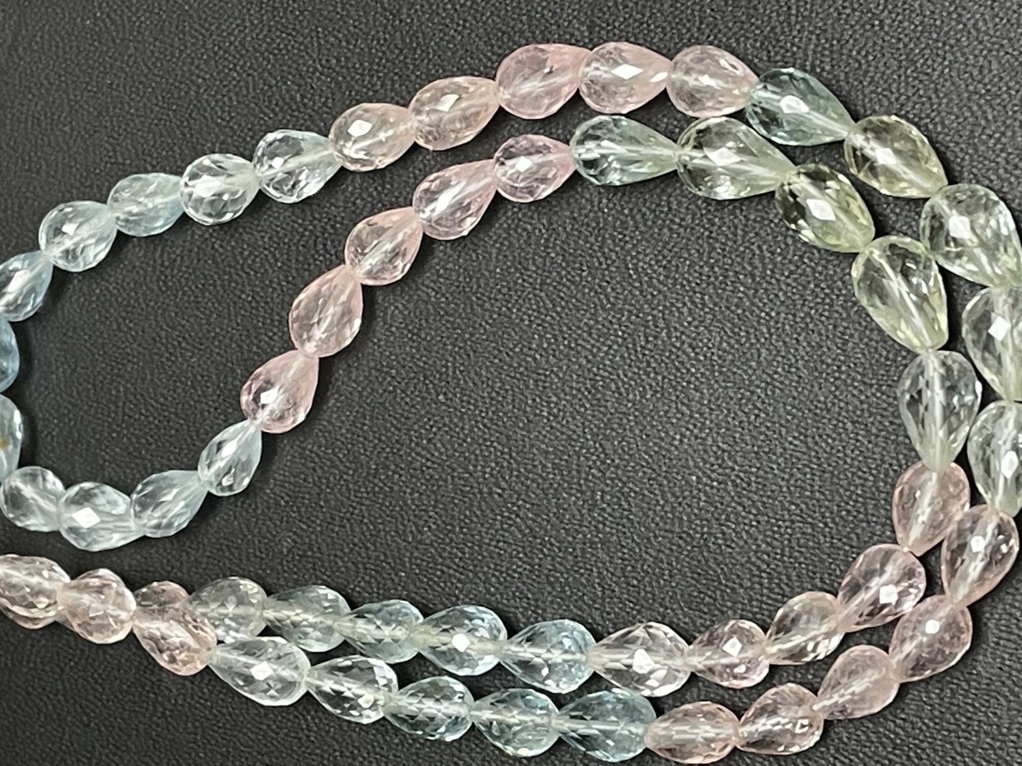 Multi Aquamarine Straight Drill Drop Faceted