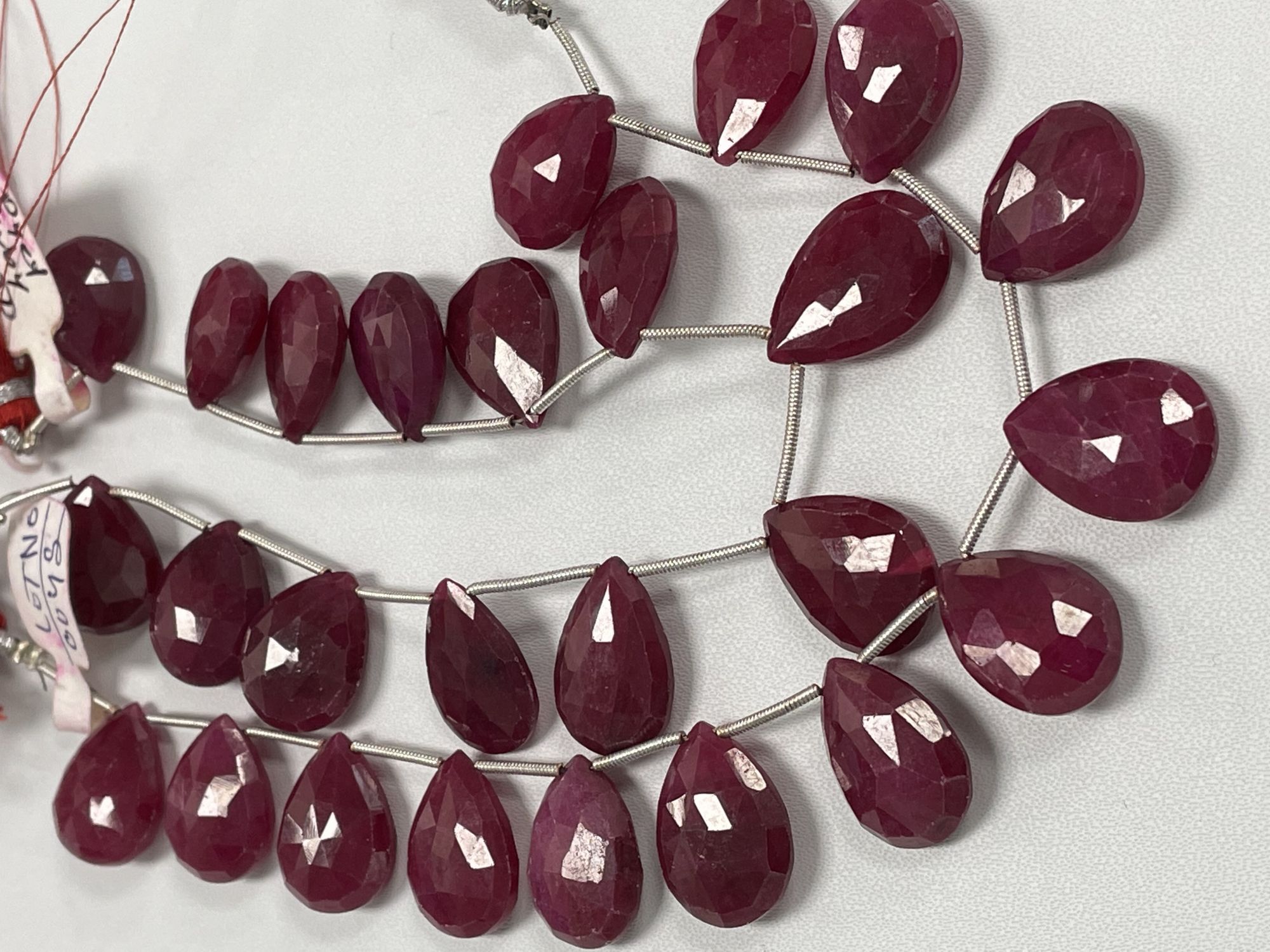 Dyed Ruby Pear Faceted
