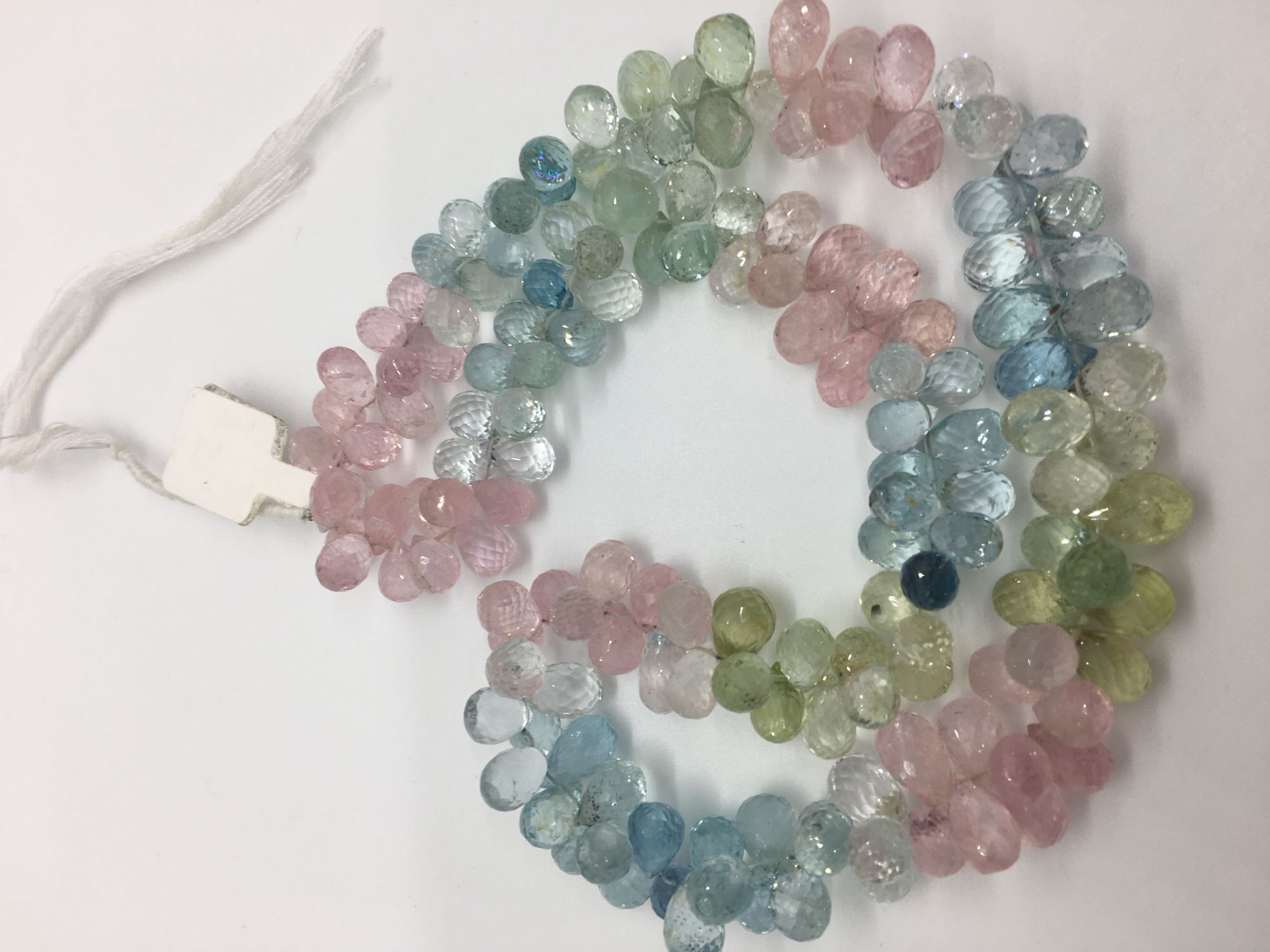 Natural Multi Aquamarine Drops Faceted