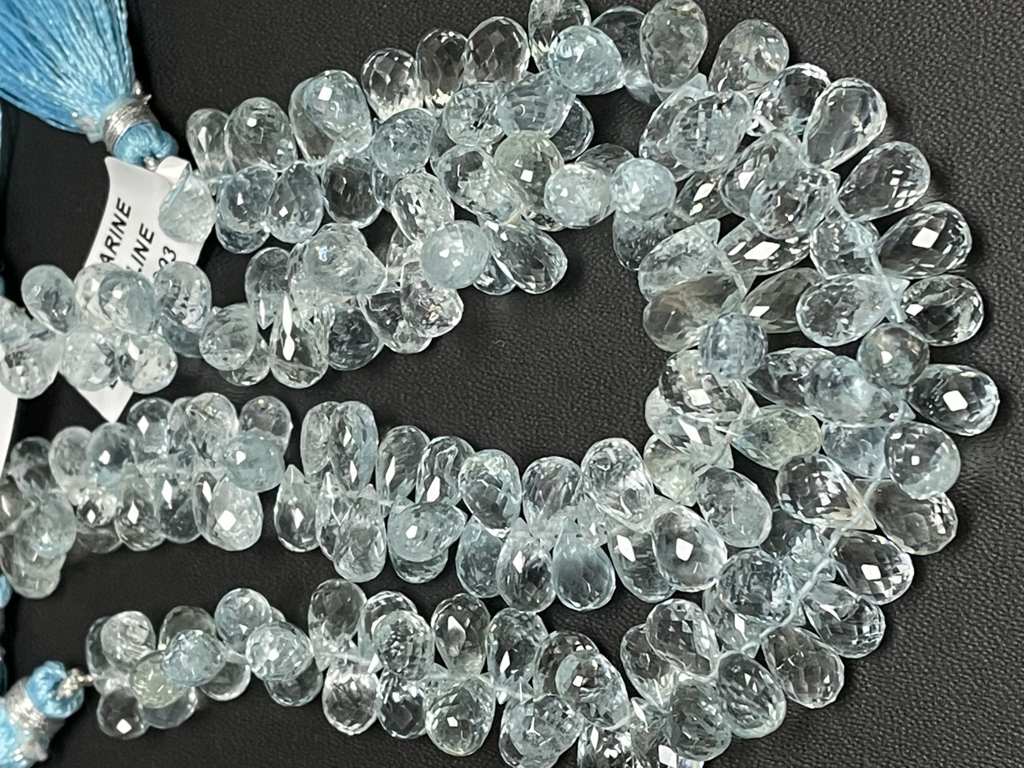 Aquamarine Drop Faceted