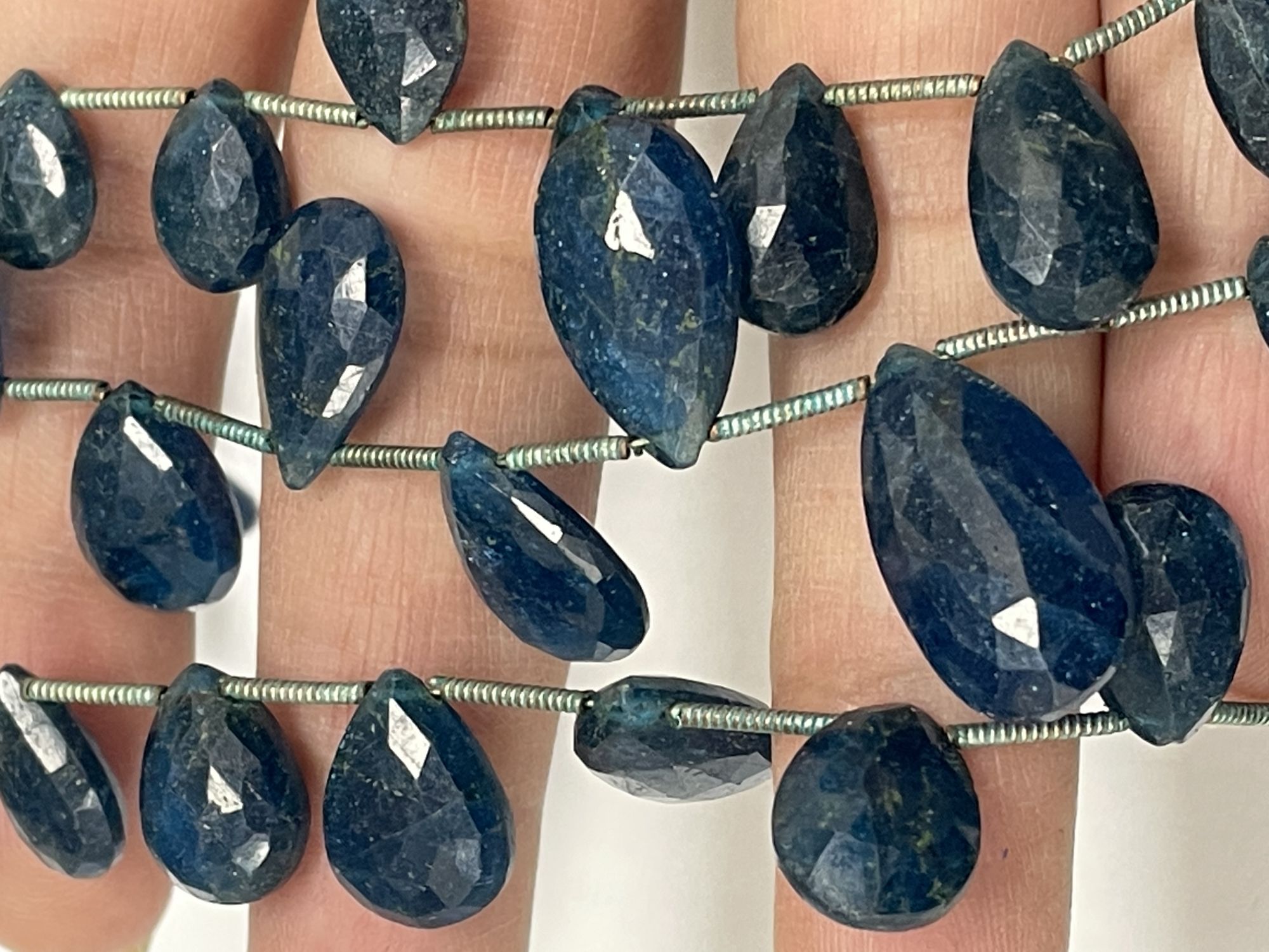 Blue Apatite Pear Faceted