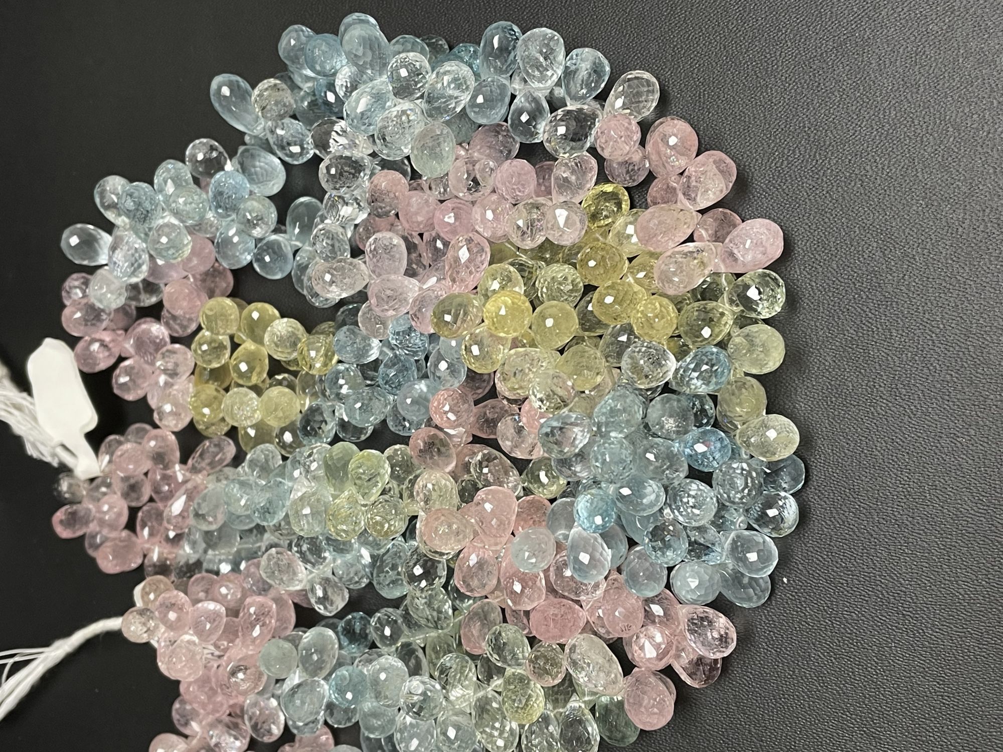 Multi Aquamarine Drop Faceted