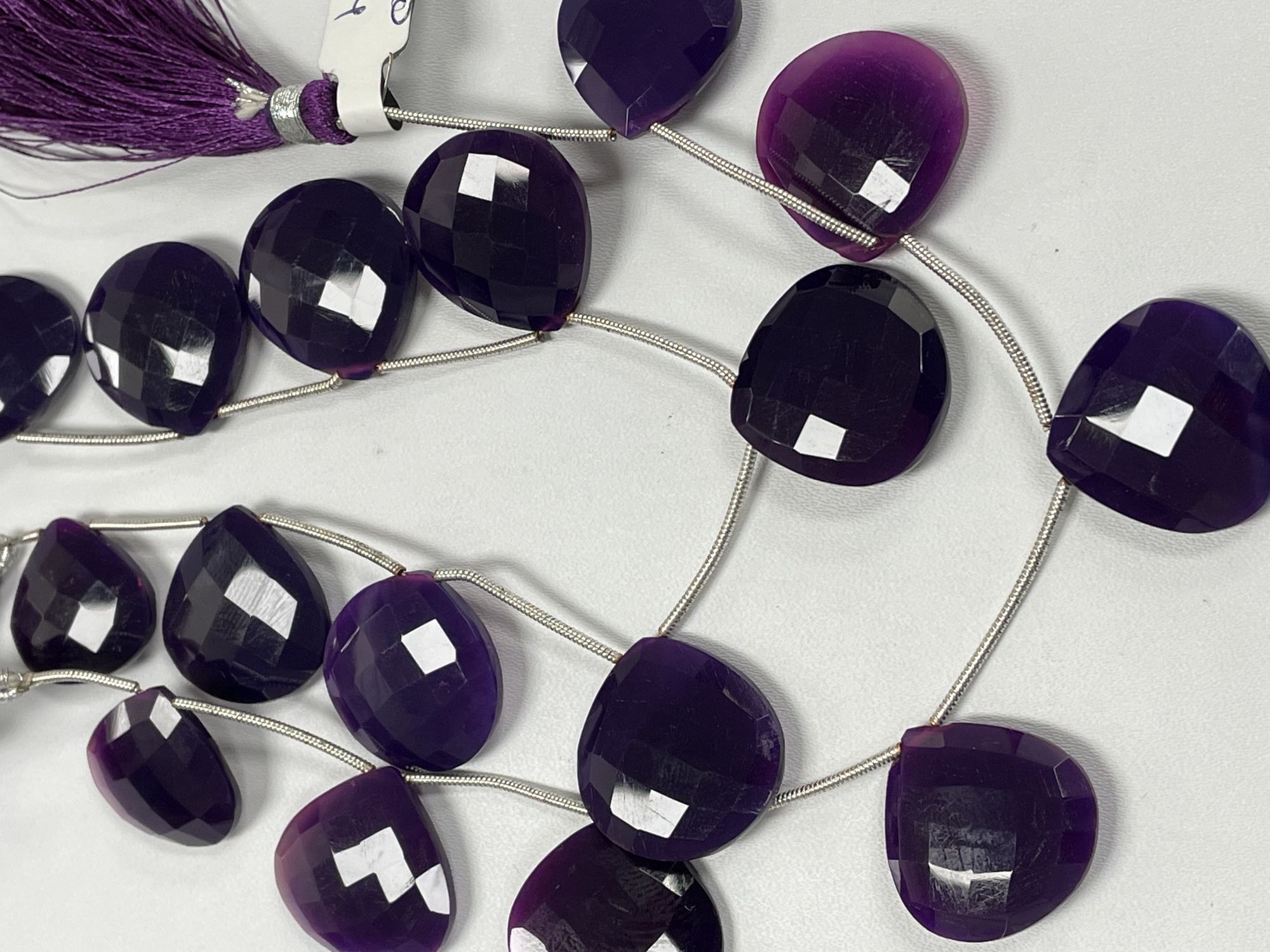 Purple Chalcedony Heart Faceted