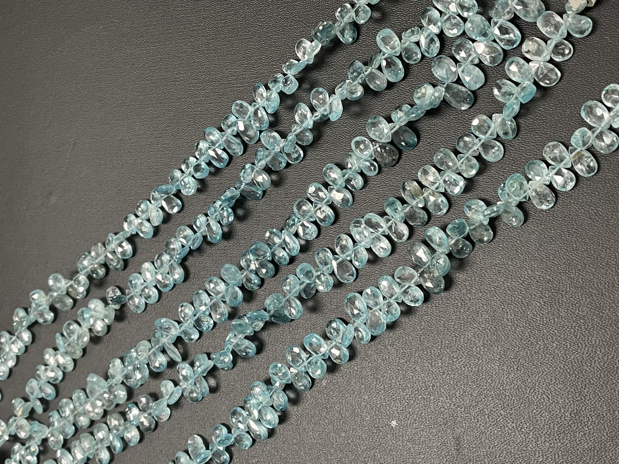 Blue Zircon Pear Faceted