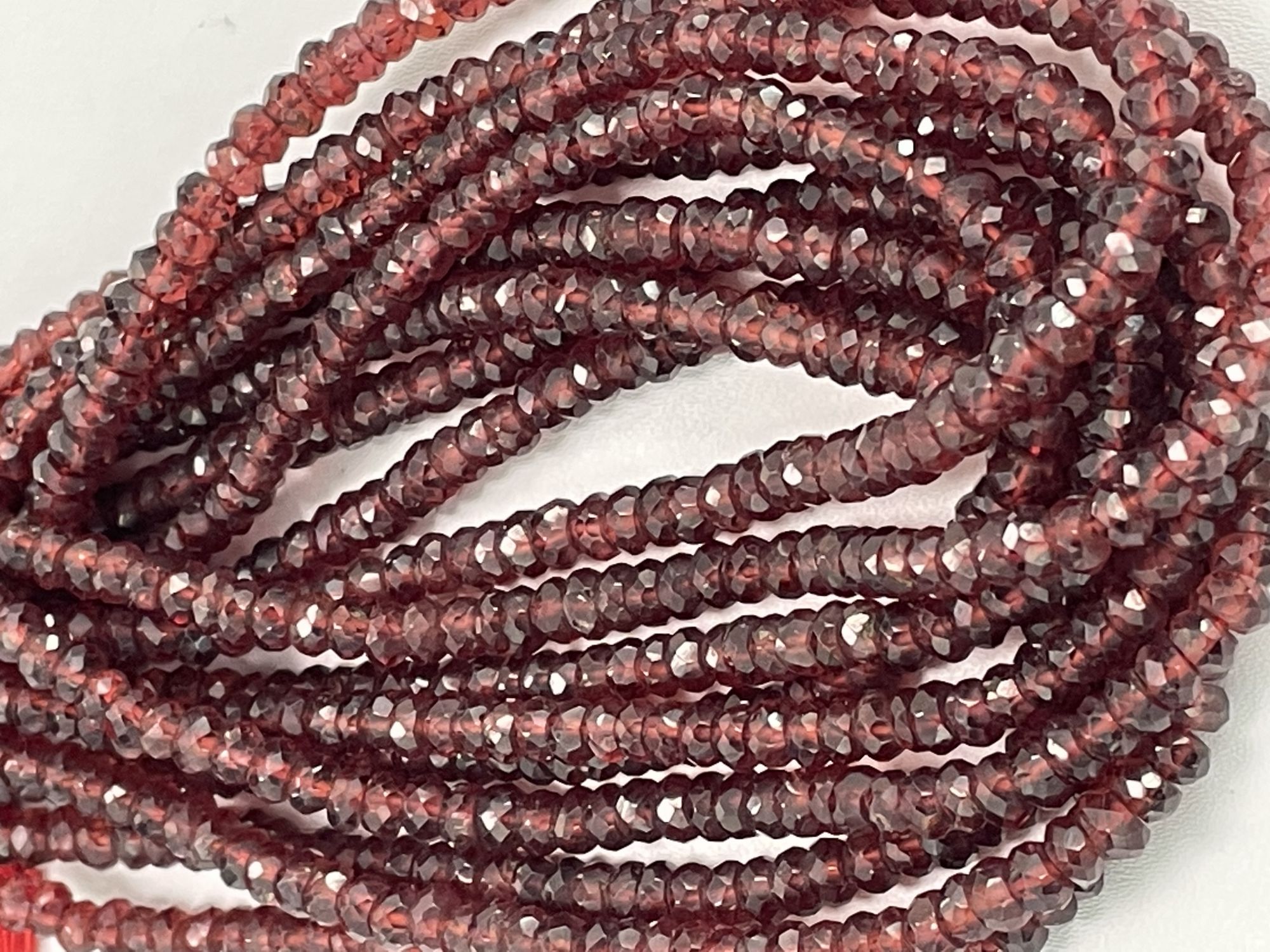 Red Garnet Rondelle Faceted