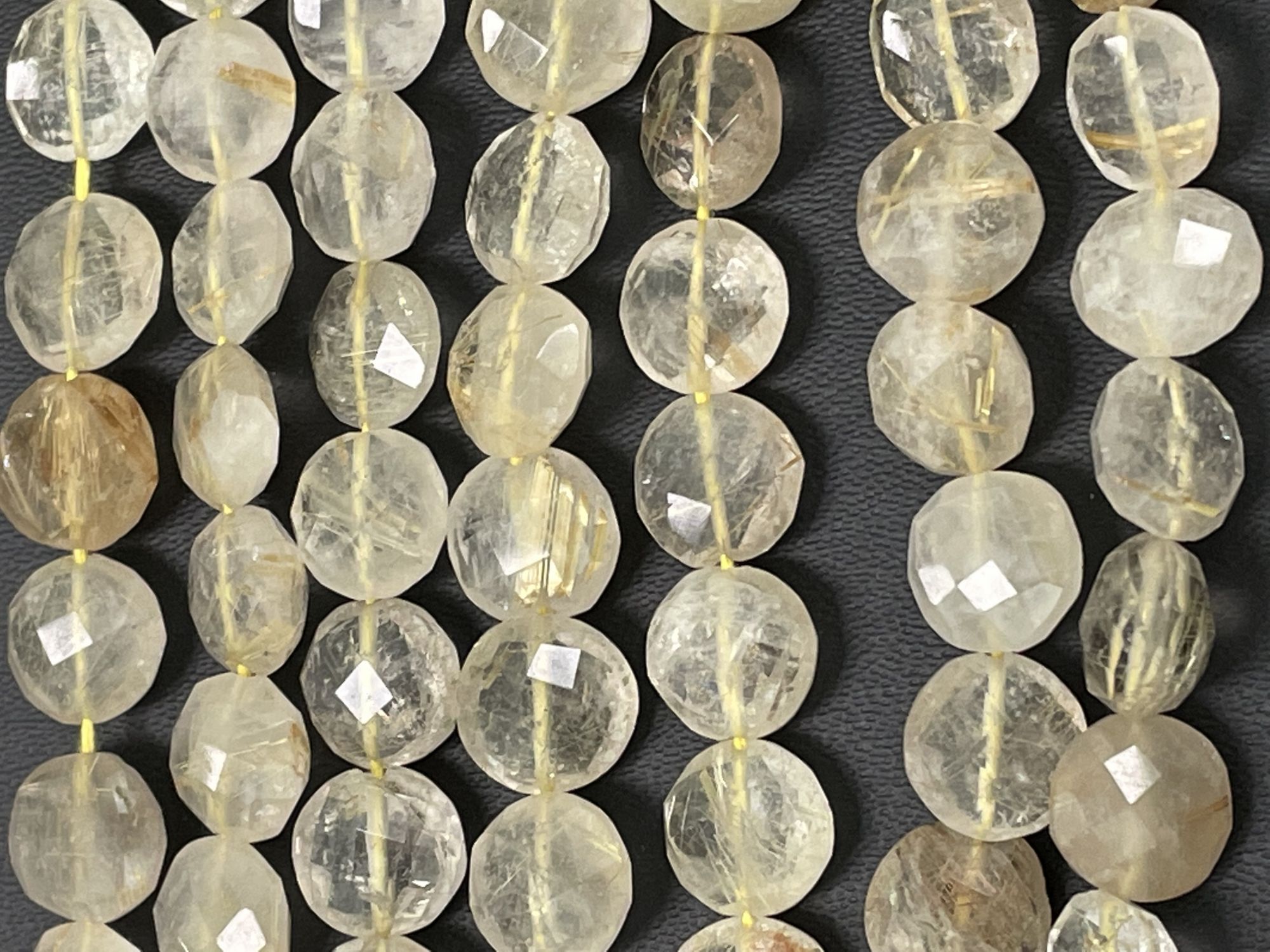 Golden Rutilated Quartz Coin Faceted