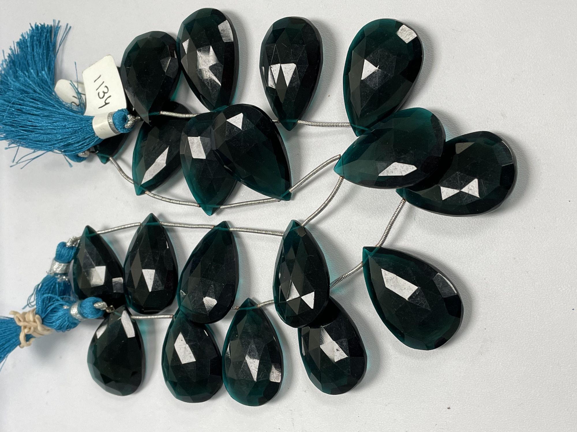 Teal Hydro Quartz Pear Faceted