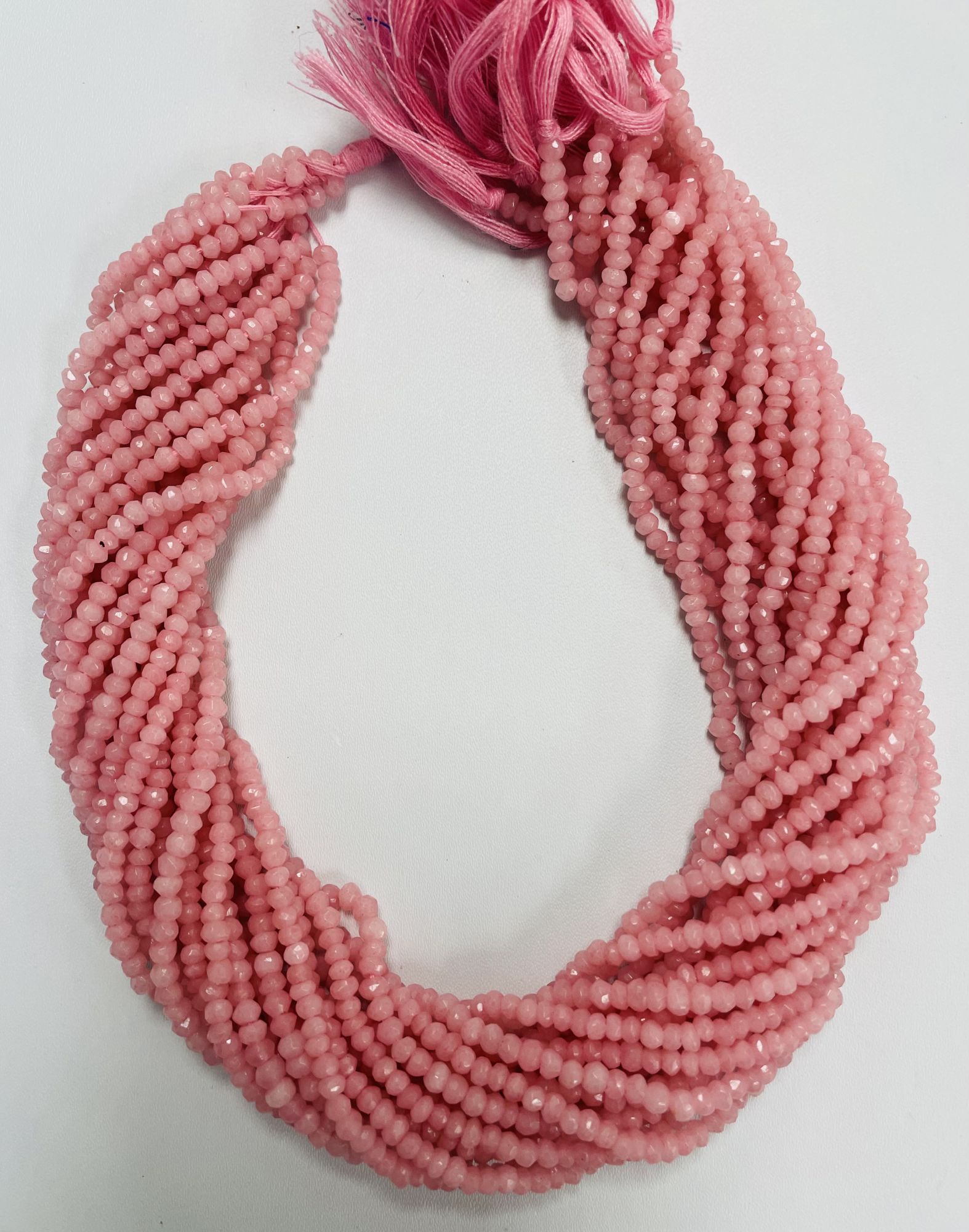 Pink Peruvian Opal Rondelle Faceted