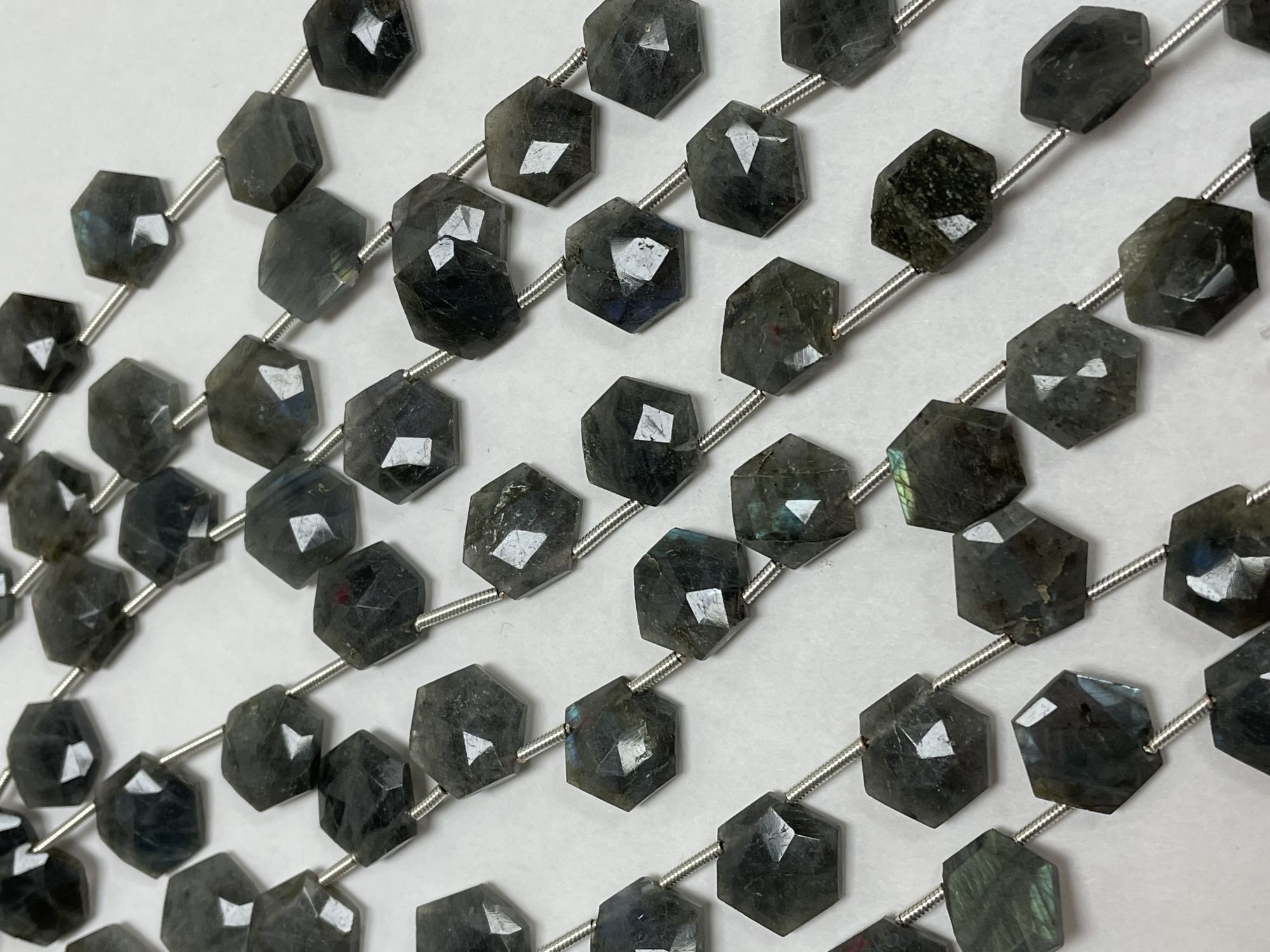 Labradorite Hexagon Top Drill Faceted